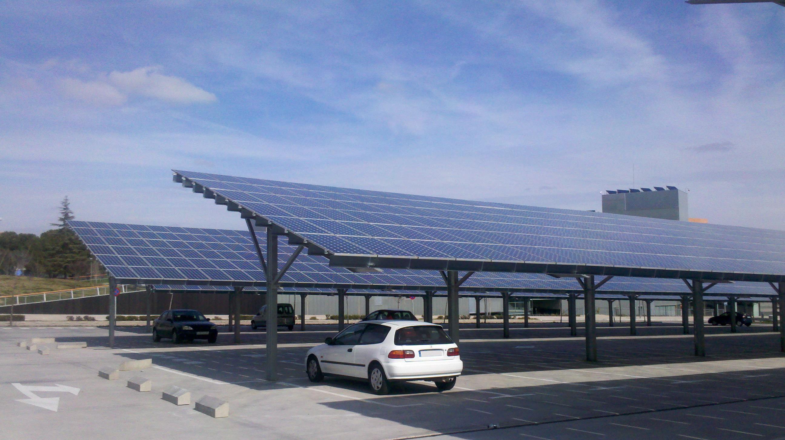 solar panels shading a car park