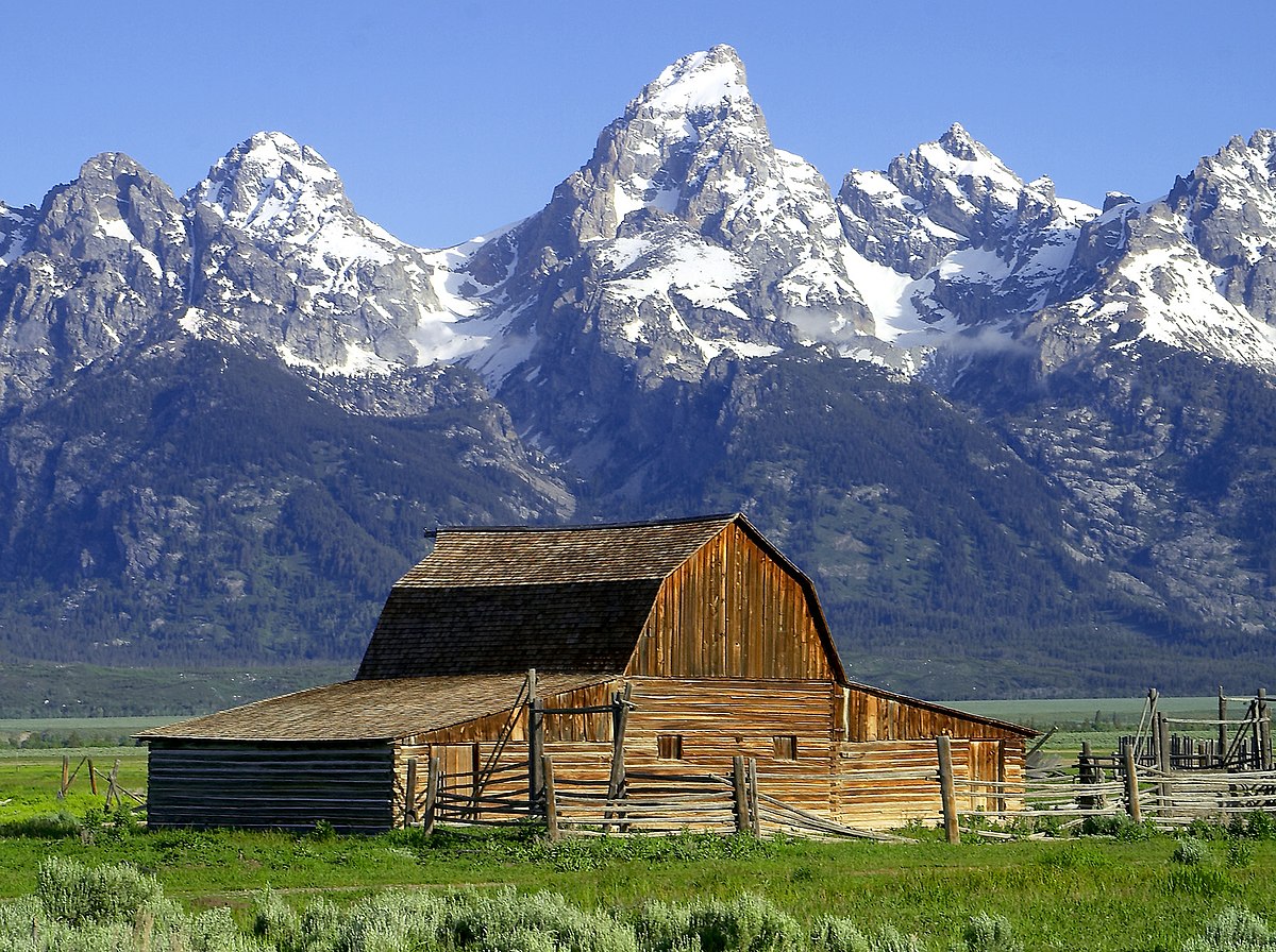 The John Moulton Barn and the Teton Range, Wyoming