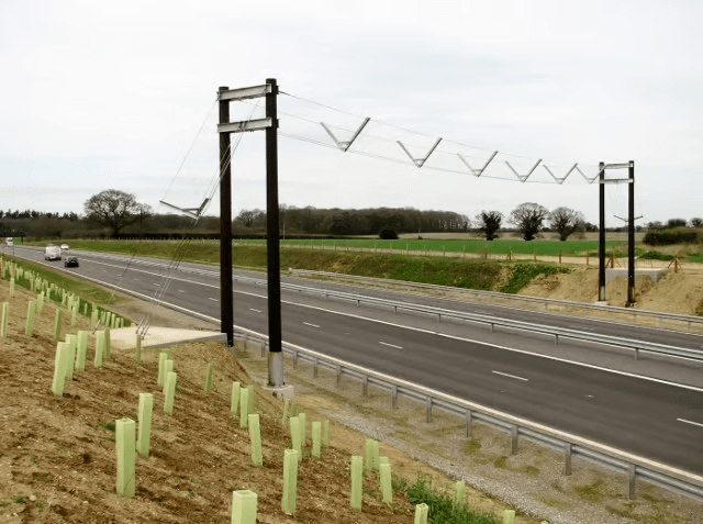A bat gantry over a dual carriageway